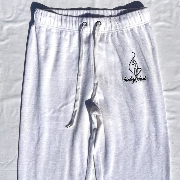 Vintage Y2K Baby Phat Velour Pants Womens Medium White Drawstring Lounge - Picture 2 of 6